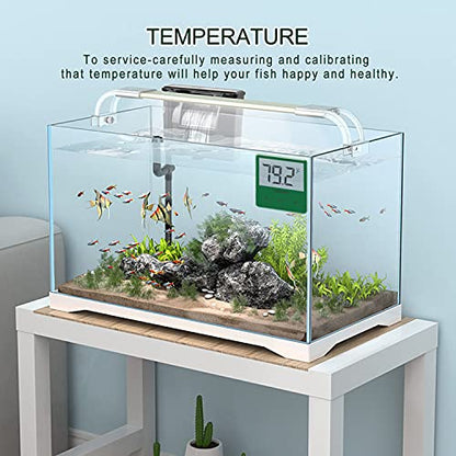 DIGITEN Aquarium Thermometer Digital Fish Tank Thermometer with Large LCD Display Stick On Water Terrarium Temperature Sensor Gauge for Reptiles Turtle Amphibians - color: Green