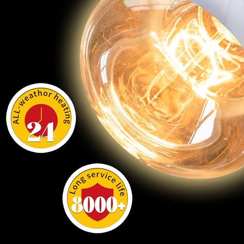 250 Watt Heat Lamp Bulbs, Clear Incandescent Heating Outdoor Light Bulb for Bathroom, Shower, Chickens, Chicks, Ceiling, Reptile, Food, Plants, Medium E26 Base - 6 Pack - size: 6 Pack