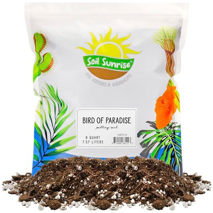 Soil Sunrise Bird of Paradise Potting Soil Mix (8 Quarts) All Natural Mix for Indoor/Outdoor Container Tropical Plants