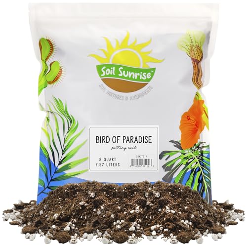 Soil Sunrise Bird of Paradise Potting Soil Mix (8 Quarts) All Natural Mix for Indoor/Outdoor Container Tropical Plants