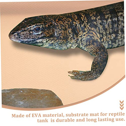 POPETPOP Eva Reptile Carpet for Tortoise and Lizards Non- Eva Substrate Mat Terrarium Liner for Bearded Dragon and Leopard Tanks Lotus - color: Beige