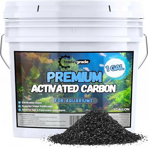 TradeGrade Premium Activated Carbon (1 Gallon) Granular Charcoal Filter Media for Aquariums & Water Purification - size: 1 Gallon