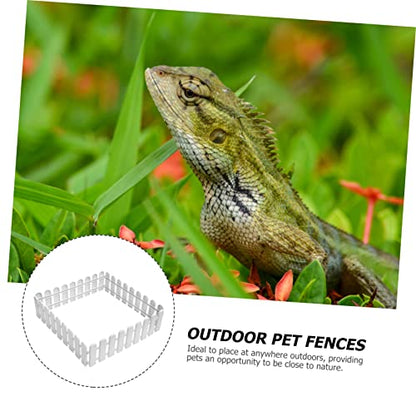 Balacoo 4pcs Tortoise Enclosure Outside pet Fence Reptile playpen Turtle Fence Barrier pet playpen Kennel Hamster playpen Exercise Pen Kennel Tent Indoor Flower Edge Plastic Rabbit White