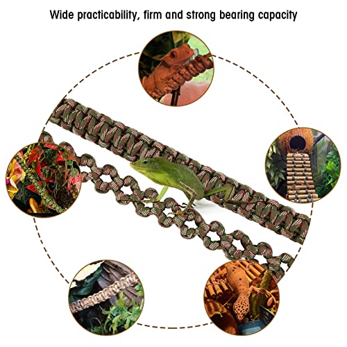 2 Pcs Reptile Vines for Climbing Bendable Jungle Vines Made of Handmade Umbrella Cord Weaving Rope Decor with 3 Suction Cup Accessories for Chameleon Crab Lizards Snakes Gecko Frog Hermit Crab