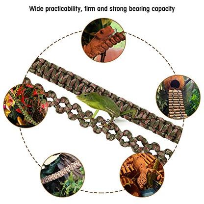 2 Pcs Reptile Vines for Climbing Bendable Jungle Vines Made of Handmade Umbrella Cord Weaving Rope Decor with 3 Suction Cup Accessories for Chameleon Crab Lizards Snakes Gecko Frog Hermit Crab