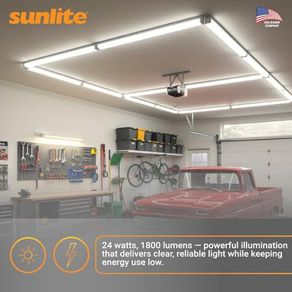 Sunlite 30410 F24T5/841/HO 2 Foot T5 Linear Fluorescent Lamp, 24 Watts, 1800 Lumens, 4100K Cool White, Miniature G5 Bi-Pin Base, ROHS Compliant, High Performance Straight Tube, 40 Pack - color: 4100k, style: 24 watts (22.20-Inch)