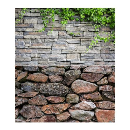2 Packs Rock Wall Aquarium Background Stone Brick Wall Green Climbing Plants Reptile Tank Background Natural Rocky Fish Tank Backgrounds Rocky Walls Pattern Reptile Enclosure Backgrounds 36x20in - color: Brown_Grey, size: 36(W)x20(H)in