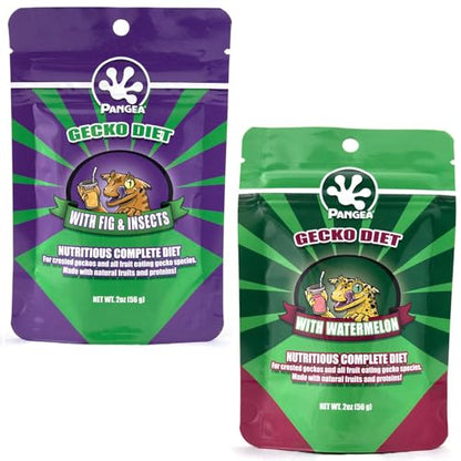 Pangea Gecko Diet Fig & Watermelon Bundle - 2oz Fig & Insects and Watermelon