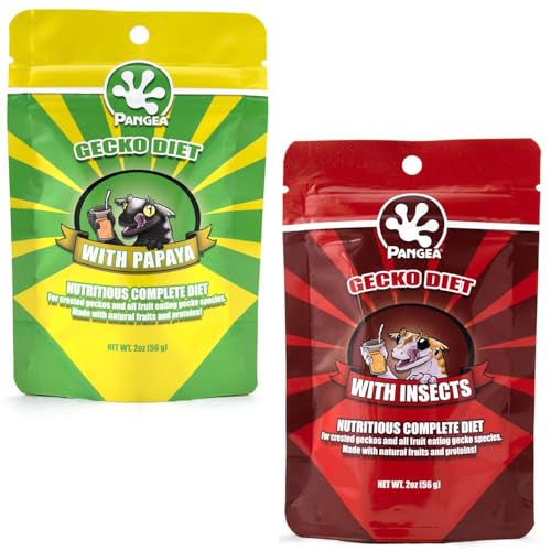 Pangea Gecko Diet Fruit & Papaya Bundle - 2oz Fruit & Insects and Papaya Mix
