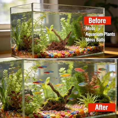 4pcs Natural Aquarium Driftwood Decoration,Perfect for Aquascaping,Fish Tanks and Reptile Habitats,Enhances Underwater Aesthetics and Provides Hiding Spots for Fish(4pcs/4-6inches)