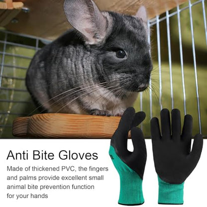 Anti Bite Gloves, 1 Pair Animal Handling Glove, Thickened Bite Resistant Anti Scratch Protective Gloves for Dogs Cats Birds Hamster Snake Squirrels Cockatiels Lizard Wild Animals