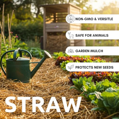 Premium Wheat Straw Growing Substrate – Clean, Dried & Chopped – Ideal for Mushroom Cultivation, Garden Mulch, Worm Bedding & Composting (2 Pounds) - size: 2 Pounds