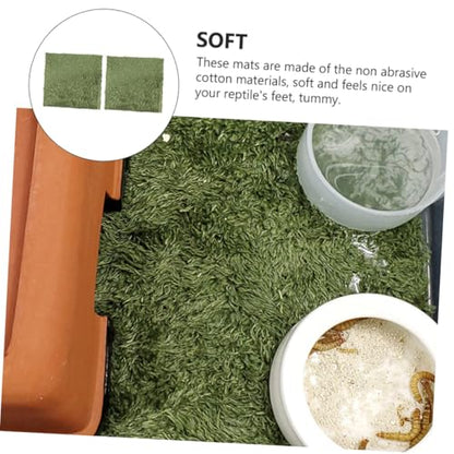 2pcs Natural-Looking Reptile Mats Simulated Moss Carpets for Climbing Pets Moisturizing Fake Lawn for Terrariums Safe and Absorbent Bedding for Turtles and Frogs