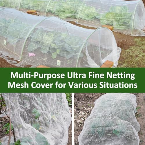 Ultra Fine Garden Netting, 4'x10' Plant Netting Pest Barrier for Garden Protection Row Cover Raised Bed Screen Mesh Greenhouse Mosquito Net, Protecting Tree Plants Vegetable Flowers Fruits - color: White 4x10ft