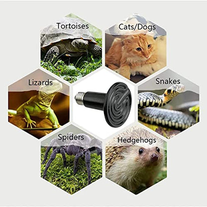Reptile Heat Lamp, 25-150W Heat Lamp with Lampshade and Anti-Bite Iron Tube, Infrared Ceramic Heater, for Chicken Lizard Brooder Coop Aquarium,150W - size: 150W