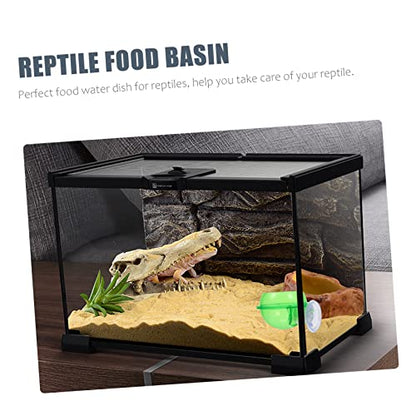 FOMIYES 4pcs Magnetic Reptile Food Feeder Hanging Gecko Feeder Suction Cup Easy Clean Turtle Feeding Tray
