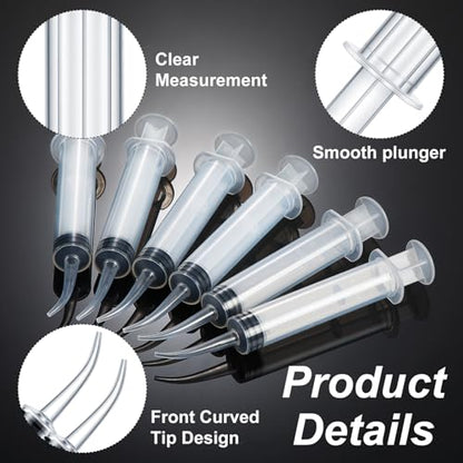 Zhengmy 100 Pack Dental Syringe with Curved Tip 12ml Disposable Irrigation Dental Syringe for Tonsil Stones Squirt Liquid Injection Mouthwash Cleaner Oral Tooth Care (Without Capacity Scale) - style: Without Capacity Scale