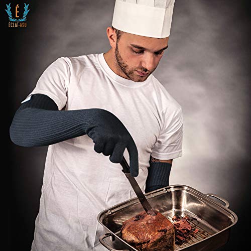 Cut Heat Bite Resistant Arm Sleeves –EN388 Certified Arm Protection Sleeve for Welding, Cooking, Cat & Dog Handling - color: Glove Arm Sleeve 22-inches