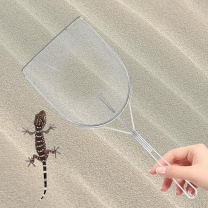 Ipetboom Stainless Steel Reptile Sand Scoop - 17.71 Inch Fine Mesh Litter Shovel for Tortoise Lizard Gecko and Small Animals Cleaning
