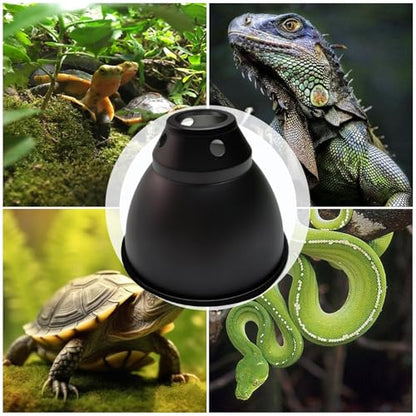 Reptile Heat Lamp Fixture - Deep Dome Basking Light Holder, Reflective Terrarium Lamp Shade | UVB Reptile Tank Light Fixture, Optical Dome Cover for Heat Bulb, Pet Habitat Light Accessory - color: 5.8inch
