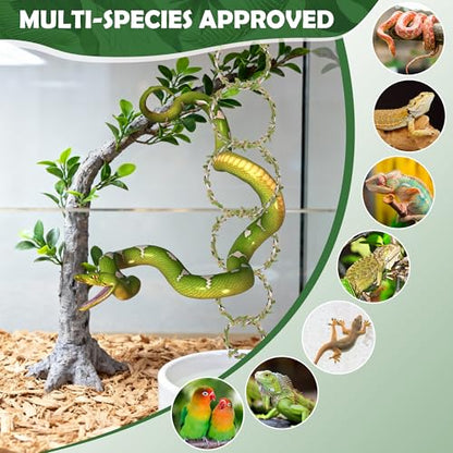 Snake Enrichment Rings for Ball Python, Climbing Toys for Corn Snake Enrichment Toys Snakes Climbing Accessories for Terrarium, Bearded Dragon, Chameleon, Iguana, Gecko, Parrot(Symmetry)
