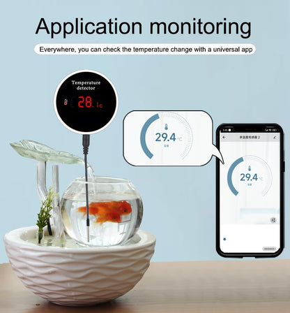 WiFi Refrigerator Thermometer: Digital Fridge Thermometer, LCD Display,App Notification, Remote App Monitor for Pool, Hot Tub, Fish Tank (Temperature) - color: Temperature