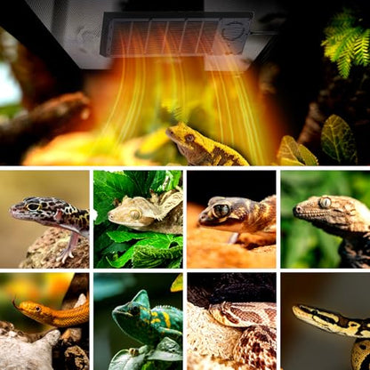 Reptile Heat Panel Adjustable Temperature 60W Reptile Heater for Terrariums, Energy Efficient & Non-Light Reptiles Heating Plate for Snakes,Crested Gecko,Leopard,Turtles
