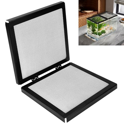 Braveboy 10-Gallon Screen Cover for Hinged Door, for 15 High, 20 X-Tall Gallon Aquariums & Glass Tanks, Black - Easy Ventilation