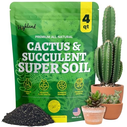 Cactus Soil Potting Mix Succulent Soil Potting Mix for Succulents with Mycorrhizae Indoor Cactus Blend with Mycorrhizal Fungi for Indoor Plants Well Draining Gritty - size: 4qt