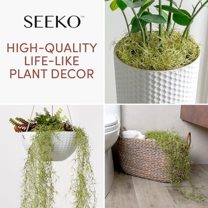 SEEKO Succulents Fake Spanish Moss 6 Pack, 33" – Premium Artificial & Faux Moss Decor