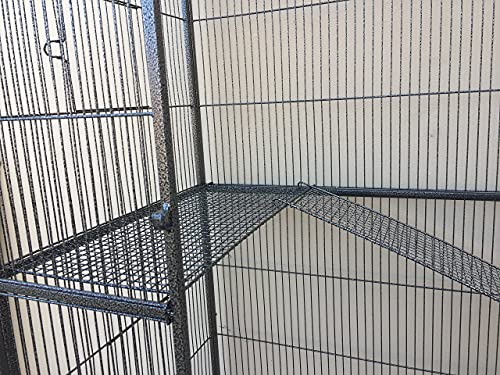 64" Extra Large Chew-Proof Wrought Iron 4 Levels Tight 3/8-Inch Bar Spacing for Ferret Chinchilla Sugar Glider Cage Easy Clean Pull Out Grate and Tray with Removable Rolling Stand - color: Black Vein, size: 32"L x 19"W x 64"H With 3/8" Spacing