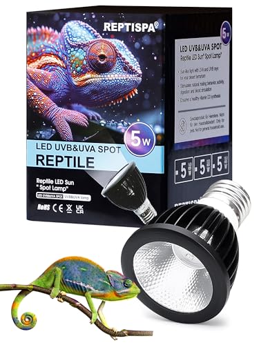 LED UVB Light for Reptiles, 5 Watts, 5.0 UVB | LED UVA UVB Lamp, For Bearded Dragon Lizard Gecko Snake Turtle, Sufficient UVB Exposure, Tropical & Desert Reptiles - color: 5W, size: UVB 5.0