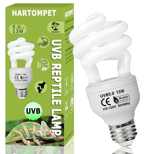 UVB 5.0 Reptile Light 13W, Compact Fluorescent Lamp, Coil UVB Bulb for Tropical Reptiles, Lizards, Geckos, Tortoises & Amphibians - color: Tropical, size: UVB5.0 13W