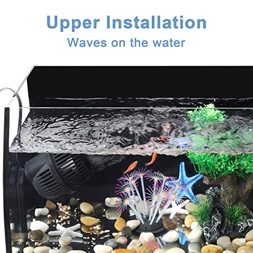 hygger 1050 GPH Aquarium Wave Maker Pump with Strong Magnetic Suction Base, Ultra-quiet 360 Degree Rotating Submersible Power Head, for 20-60 Gal Freshwater Saltwater Tank - size: 1050GPH (5W)