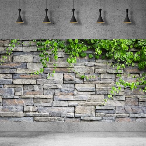 2 Packs Rock Wall Aquarium Background Stone Brick Wall Green Climbing Plants Reptile Tank Background Natural Rocky Fish Tank Backgrounds Rocky Walls Pattern Reptile Enclosure Backgrounds 30x18in - color: Brown_Grey, size: 30(W)x18(H)in