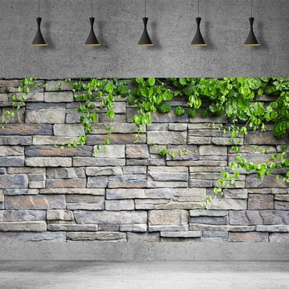 2 Packs Rock Wall Aquarium Background Stone Brick Wall Green Climbing Plants Reptile Tank Background Natural Rocky Fish Tank Backgrounds Rocky Walls Pattern Reptile Enclosure Backgrounds 36x18in - color: Brown_Grey, size: 36(W)x18(H)in
