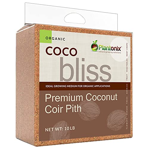 Coco Bliss (10lbs) - Organic Coco Coir for Plants - OMRI-Listed Coco Coir Brick for Garden Soil & Potting Mixes - Coconut Fiber Substrate Mixes with Potting Soil for Indoor Plants & Outdoor Plants - color: Coco Bliss (10lbs)