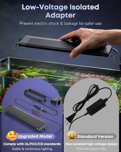 Pawfly 21W Aquarium LED Light for 30 to 36 Inch Fish Tanks Extendable Fish Tank Light with Full Spectrum Brilliant White Blue Red Lights with Daytime & Night Modes and Adjustable Brightness - color: Basic, size: 30"-36"