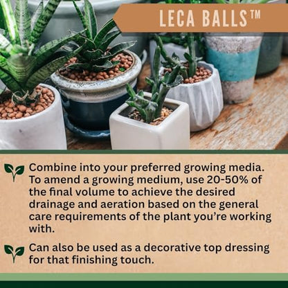 Sol Soils LECA Balls - Lightweight & 100% Natural Hydroponic Clay Pebbles for Plants - Soil Amendments to Improve Drainage, Aeration, and Support Healthy Root Growth - 1 Quart