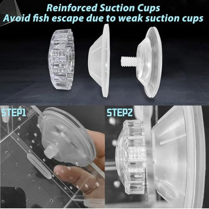 PINVNBY Acrylic Fish Breeding Box，Guppy breeding Box Acrylic Fish Isolation Box Aquarium Incubator with Suction Cups for Guppy Shrimp Small Baby Fishes（3.9 x 3.9 x11.8 in） - size: L(3.9 * 3.9 * 11.8in)