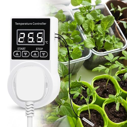 Temperature Controller Plug Socket LCD Screen with Waterproof Sensor Probe for Reptile Home US Plug
