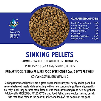 Microbe-Lift MLLSPMD Sinking Fish Food Pellets for Ponds, Water Gardens, and Fountains, for Live Goldfish and Koi, 3 Pounds - size: 3 Pound (Pack of 1)