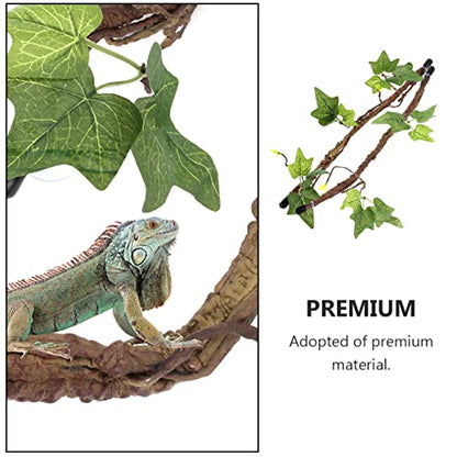 POPETPOP 2PCS Reptile Vines for Terrarium Flexible Simulation Plants Suction Cups Habitat Decor for Lizards Snakes and Gecko Climbing