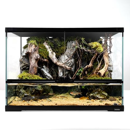 17 Gallon Reptile Glass Tank 20"x14"x14" with Drainage Hole - Pre-Assembled Reptile Cage Enclosure for Turtle,Tortoise,Hermit Crab,Bearded Dragon,Gecko,Lizard,Snake,Spider,Fish,Tarantula - size: 20*14*14inch with drainage hole