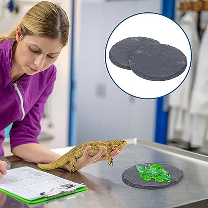 POPETPOP Turtle Basking Platform -2pcs Reptile Basking Rock Turtle Resting Platform Tortoise Habitat Accessories for Bearded Dragons Amphibians Leopard Gecko