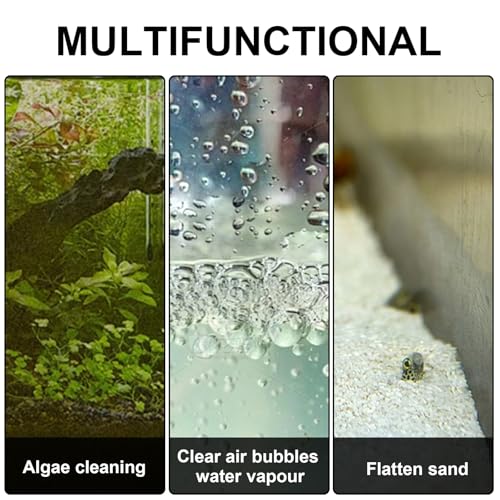 Algae Scraper for Glass Aquariums 24.4" Fish Tank Scraper with 10 Replaceable Blades Aquarium Glass Scraper Adjustable Length Aquarium Cleaning Tools Kit for Glass Aquarium Fish Tank