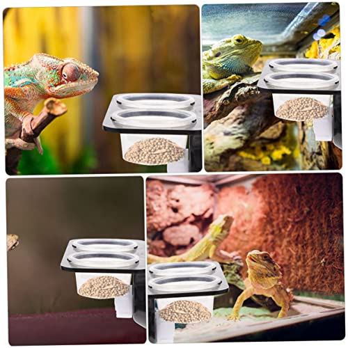 BESPORTBLE 1set Gecko Feeder and Water Dish Suction Cups Versatile Reptile Tank Accessories Easy to Clean Feeding Dishes for Lizards and Other Reptiles Random Set