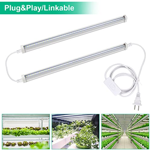 T5 Grow Lights 5000K Full Spectrum,1.4FT (2pcs x 10 Watts) Plant Growing Lamp,End-to-End Connectable Led Light Strips for Indoor Plants Succulents Flowers Growing