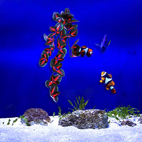 POPETPOP Aquarium Ornament - Reptile Hanging Silk Terrarium Decorations with Suction Cup for Lizards,Geckos,Snake Pets - 12 Inches