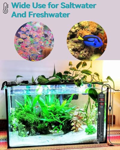 AHJ Aquarium Heater for 75 100 120 Gallon, 500W Submersible Fish Tank Water Heater with Accurate Temperature Control, Over-Temp Protect, Auto Shut-Off, Quick Heat up for Saltwater & Freshwater - size: 500W(75-100-120 Gallon)